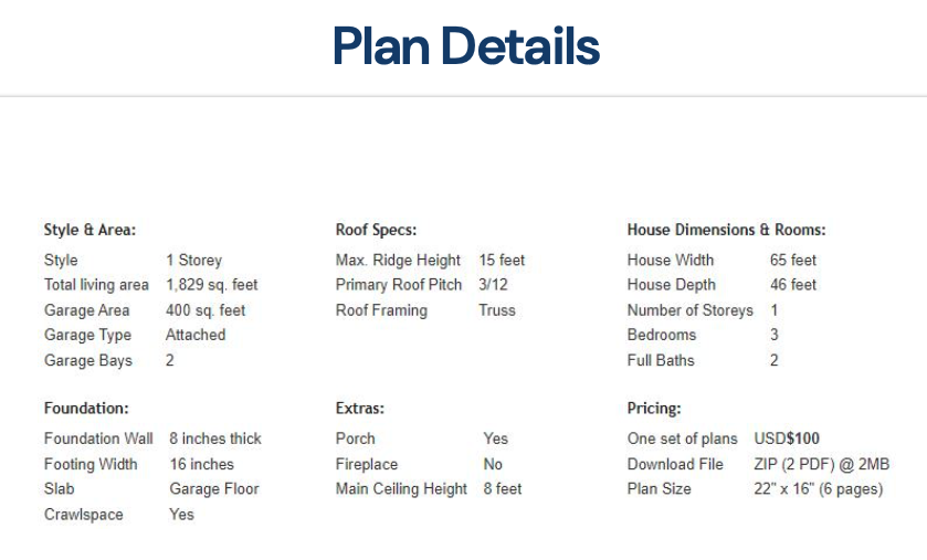 Plan Details