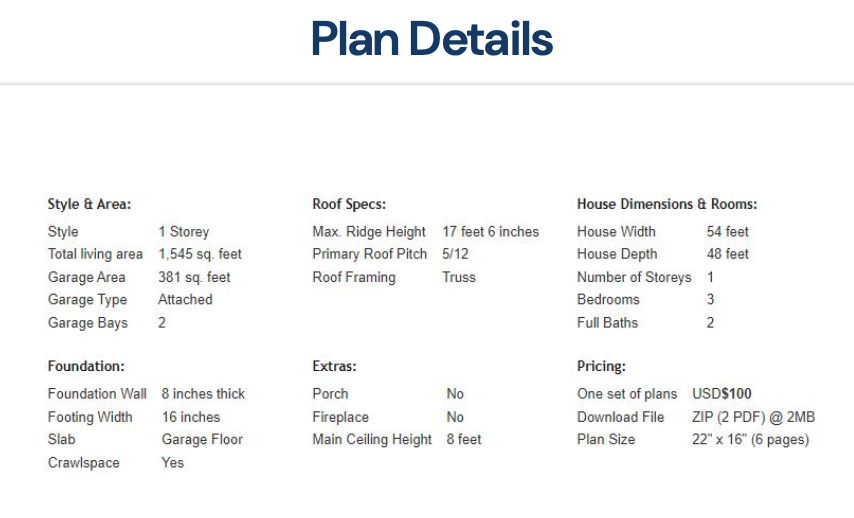 Plan Details