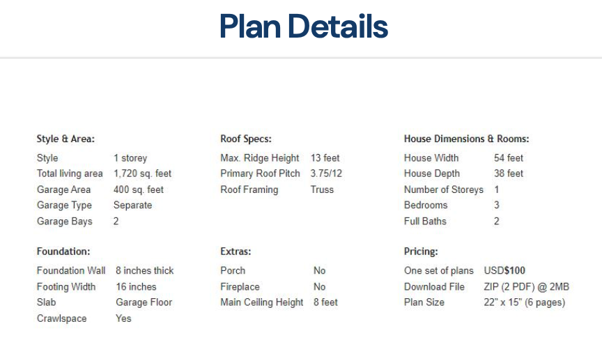 Plan Details