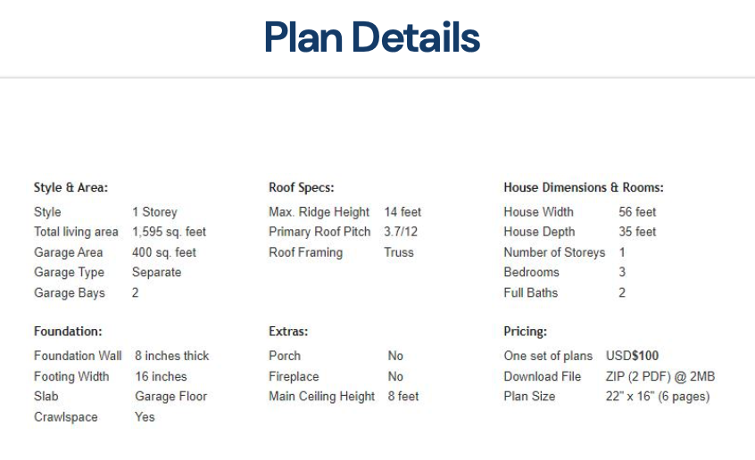 Plan Details